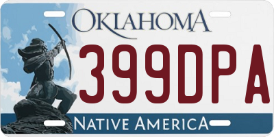 OK license plate 399DPA