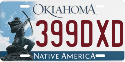 OK license plate 399DXD