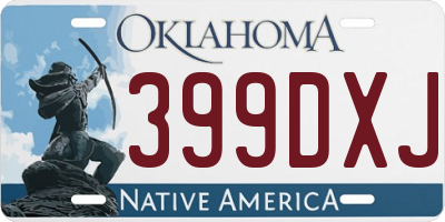 OK license plate 399DXJ