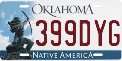 OK license plate 399DYG