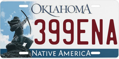 OK license plate 399ENA