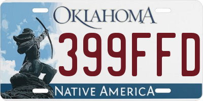 OK license plate 399FFD