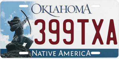 OK license plate 399TXA