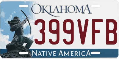 OK license plate 399VFB
