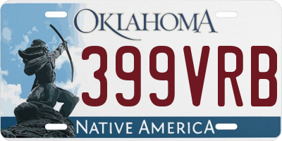 OK license plate 399VRB