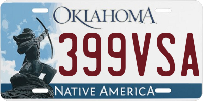 OK license plate 399VSA