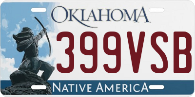 OK license plate 399VSB