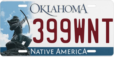 OK license plate 399WNT