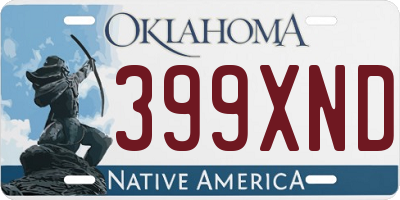 OK license plate 399XND