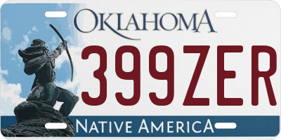 OK license plate 399ZER