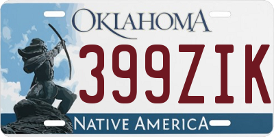 OK license plate 399ZIK