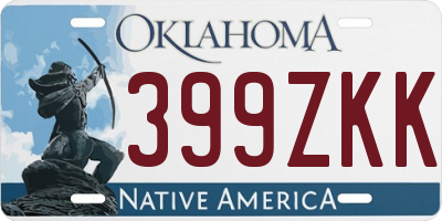 OK license plate 399ZKK