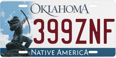 OK license plate 399ZNF