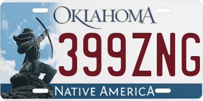 OK license plate 399ZNG