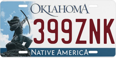 OK license plate 399ZNK