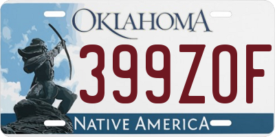 OK license plate 399ZOF