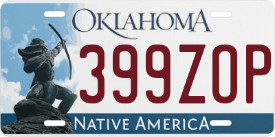OK license plate 399ZOP