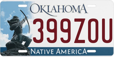OK license plate 399ZOU