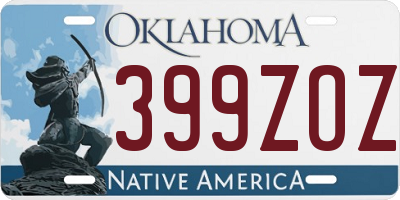 OK license plate 399ZOZ