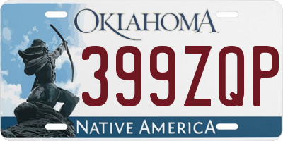 OK license plate 399ZQP