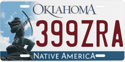 OK license plate 399ZRA