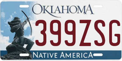 OK license plate 399ZSG