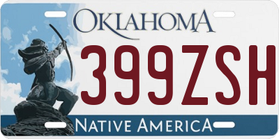 OK license plate 399ZSH