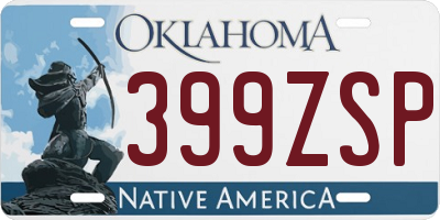 OK license plate 399ZSP