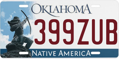 OK license plate 399ZUB