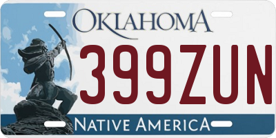 OK license plate 399ZUN