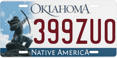 OK license plate 399ZUO