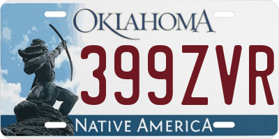 OK license plate 399ZVR