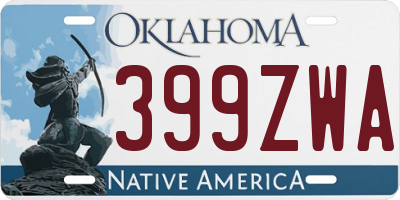 OK license plate 399ZWA
