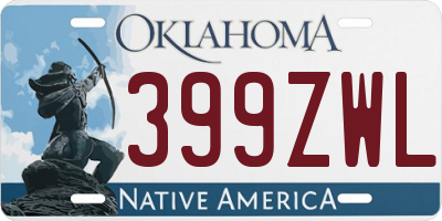 OK license plate 399ZWL