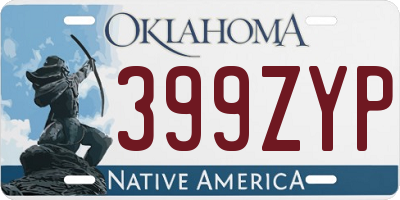 OK license plate 399ZYP