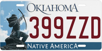 OK license plate 399ZZD