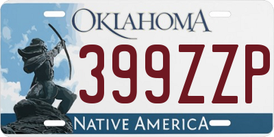 OK license plate 399ZZP