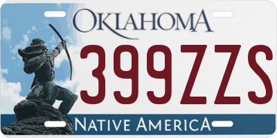 OK license plate 399ZZS