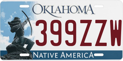 OK license plate 399ZZW