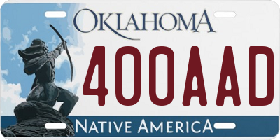 OK license plate 400AAD