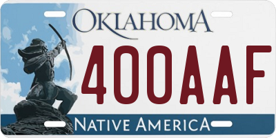 OK license plate 400AAF