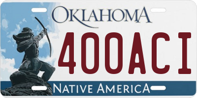 OK license plate 400ACI