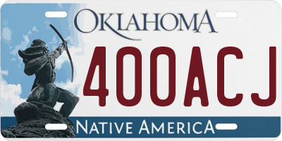 OK license plate 400ACJ