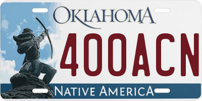 OK license plate 400ACN