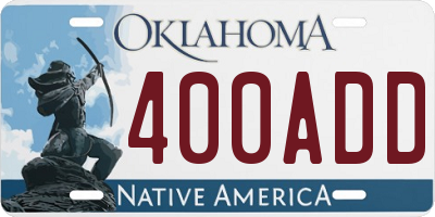 OK license plate 400ADD