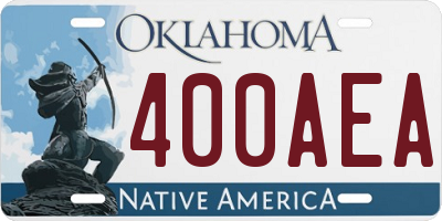 OK license plate 400AEA