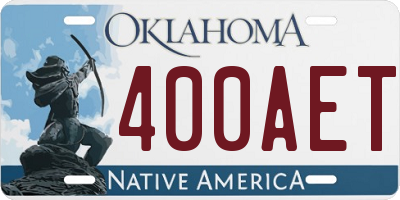 OK license plate 400AET
