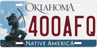 OK license plate 400AFQ
