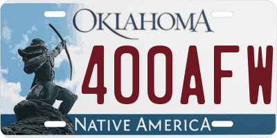 OK license plate 400AFW