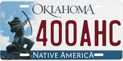 OK license plate 400AHC